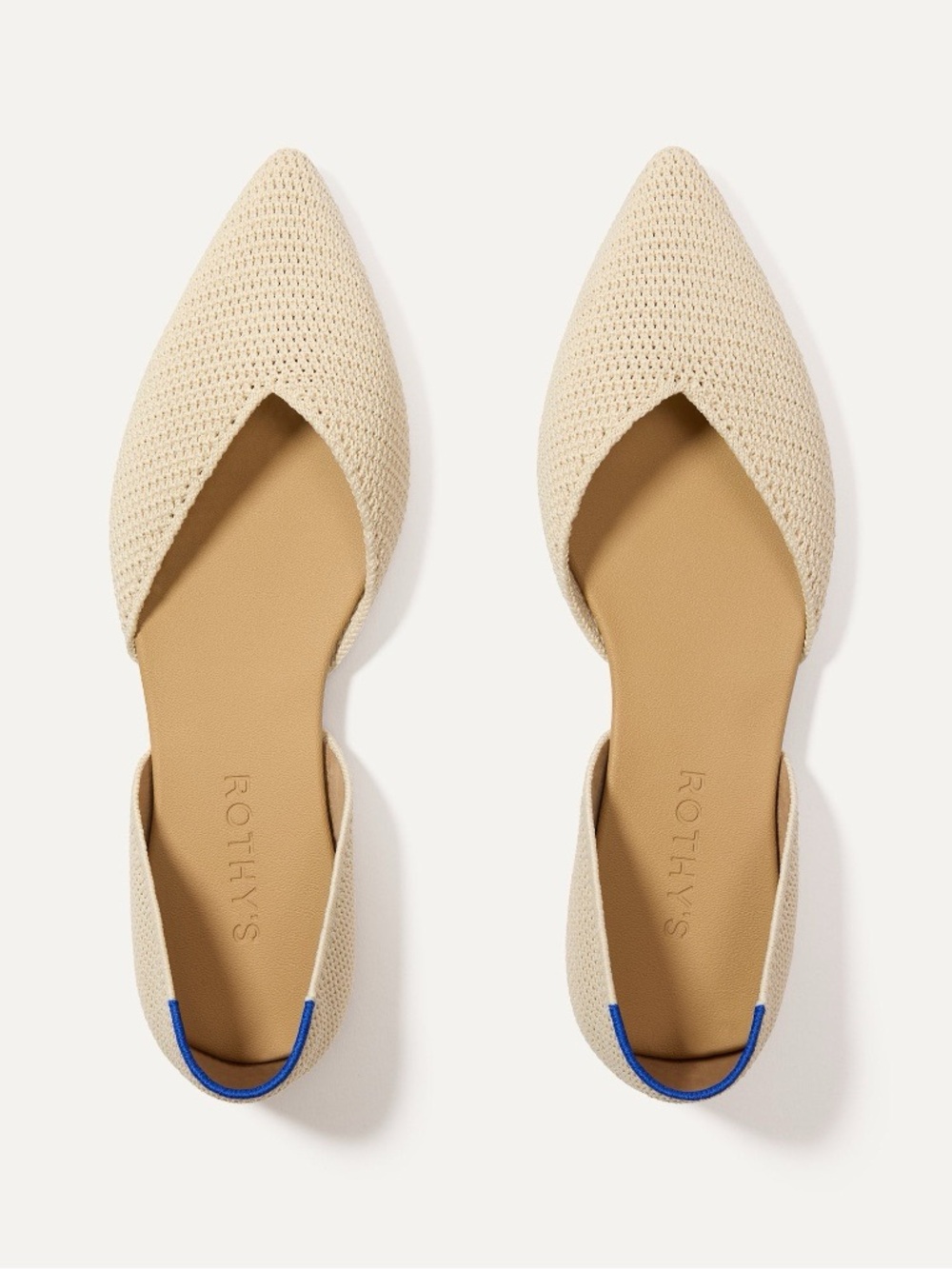 Rothy's Pointed D'Orsay Flat in Beige cream